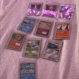 Pokemon Card Collection with Blue, Red, and Purple Accents